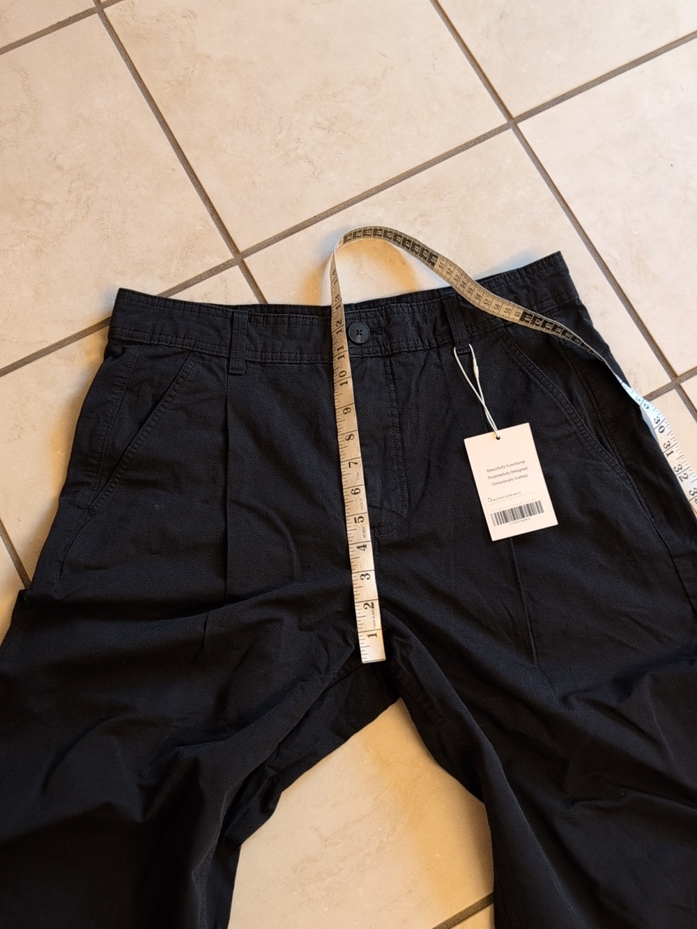 NWT Everlane The Everywhere Pant Pleated Barrel Leg Black Organic Cotton Size 12 - Picture 10 of 15